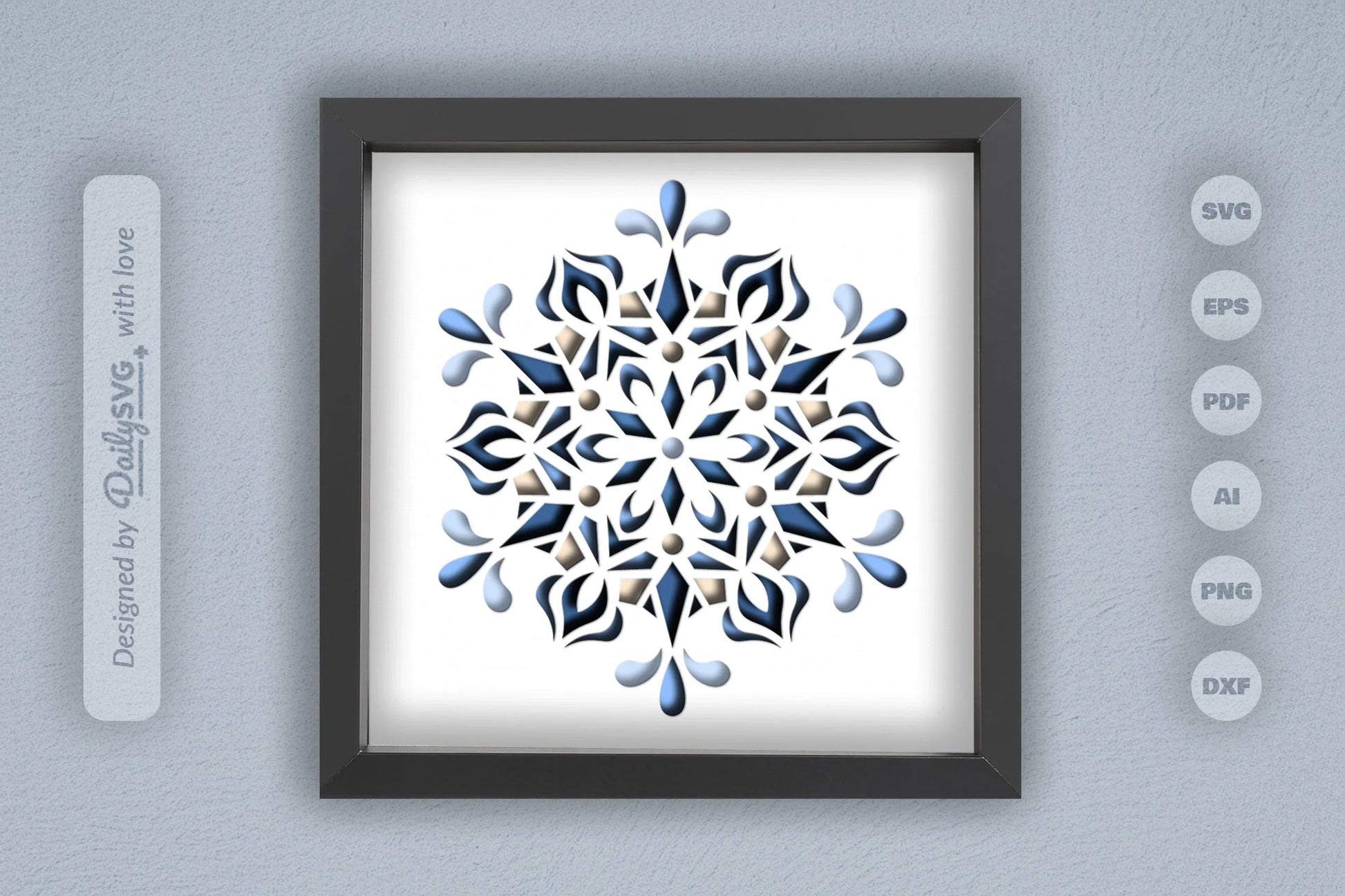 Winter Snowflake Mandala Papercut SVG Bundle - CraftNest - Digital Crafting and Art