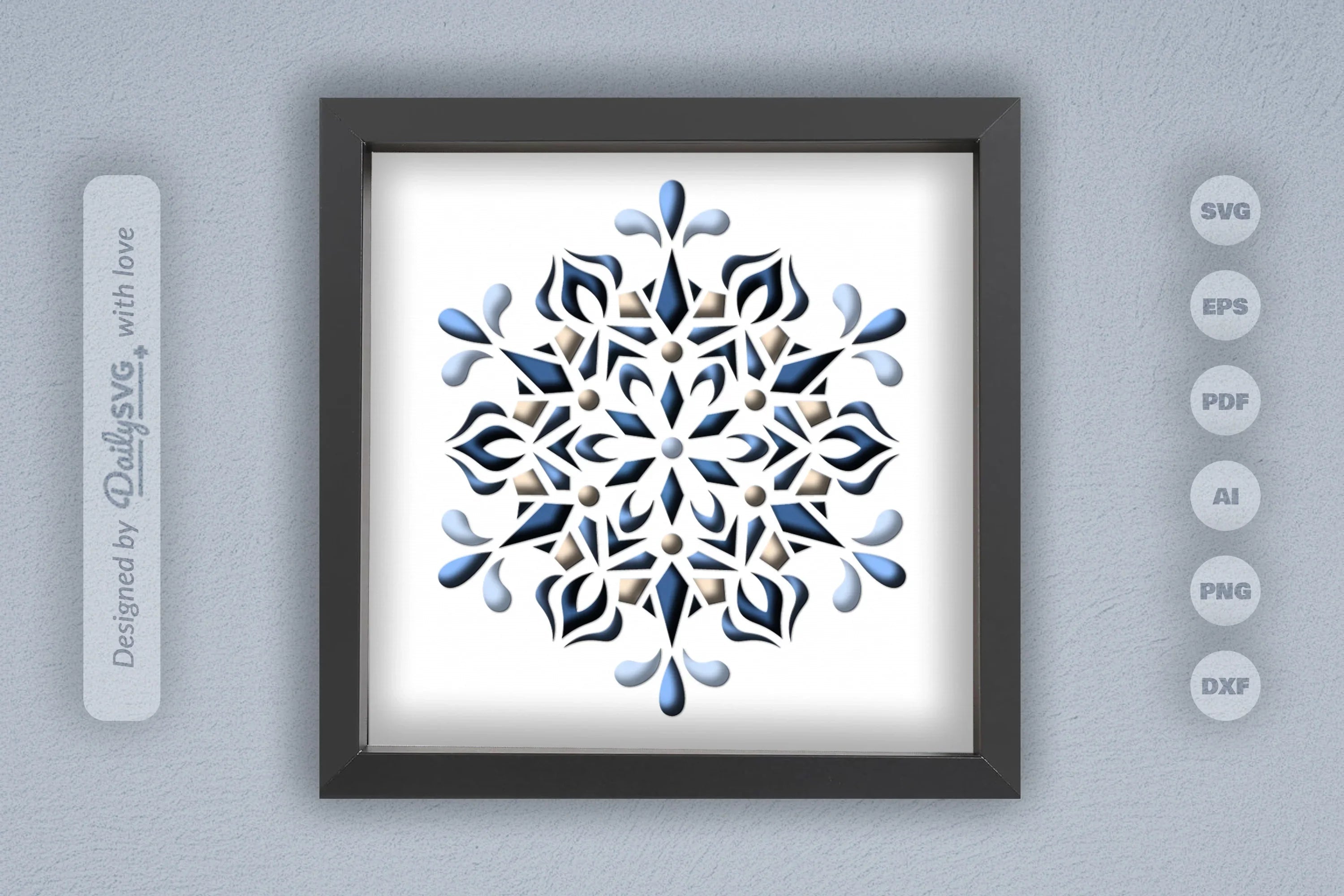 Winter Snowflake Mandala Papercut SVG Bundle - CraftNest - Digital Crafting and Art