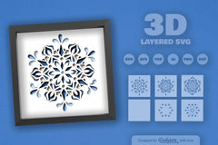 Winter Snowflake Mandala Papercut SVG Bundle - CraftNest - Digital Crafting and Art