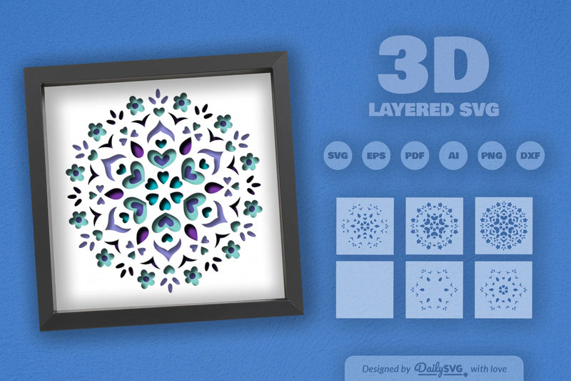 Winter Mandala Papercut SVG Bundle - CraftNest - Digital Crafting and Art