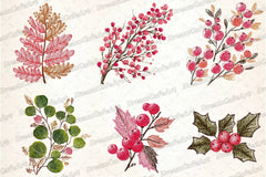 Winter & Fall Floral Elements Clipart Bundle - CraftNest - Digital Crafting and Art