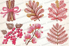 Winter & Fall Floral Elements Clipart Bundle - CraftNest - Digital Crafting and Art