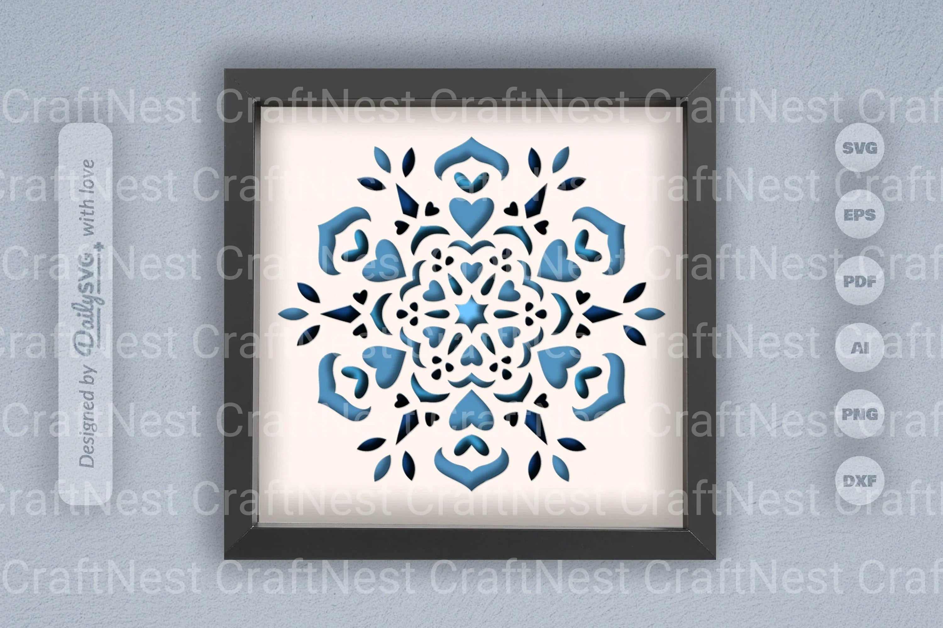 Winter Love Mandala Papercut SVG Bundle