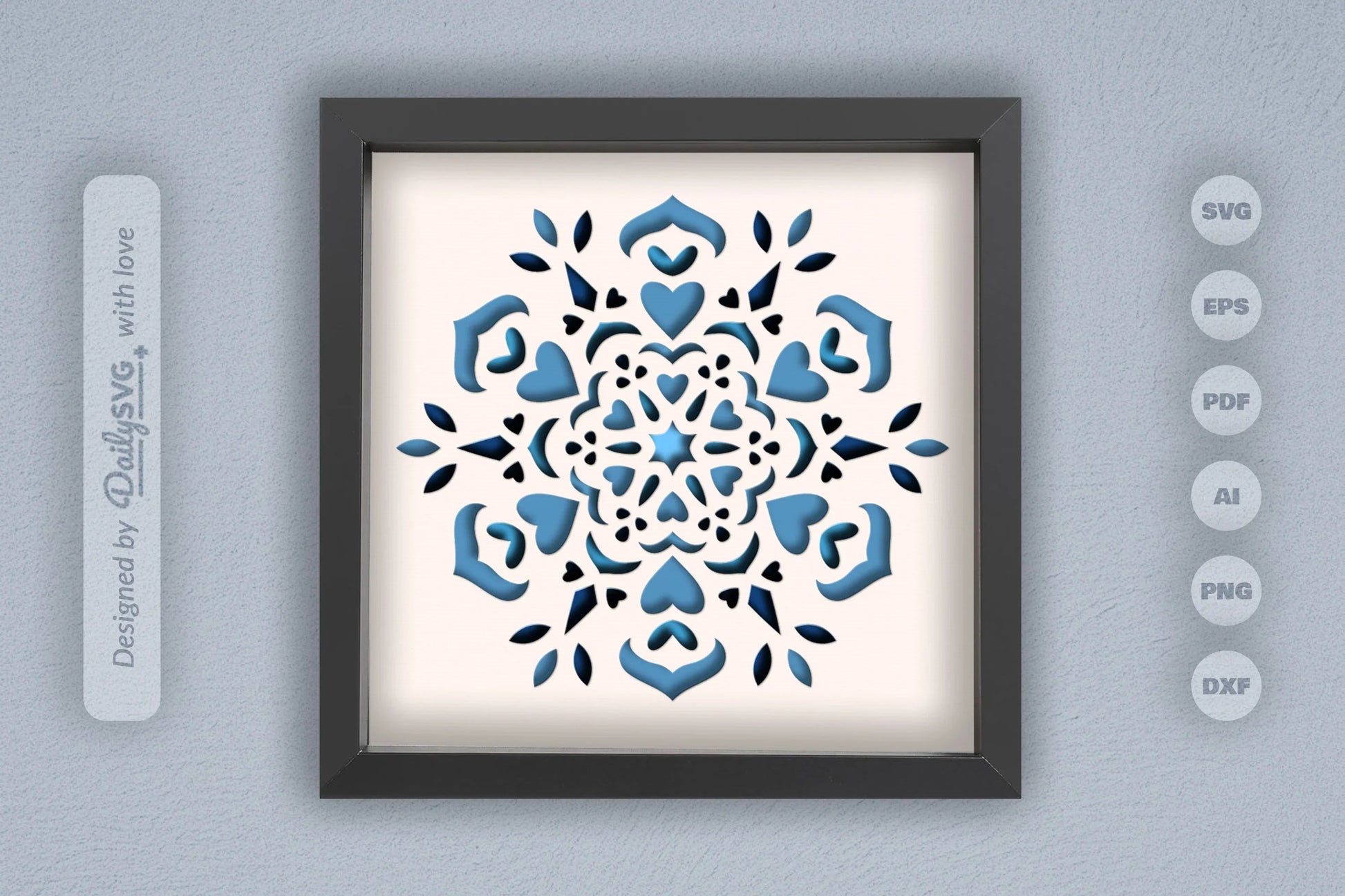 Winter Love Mandala Papercut SVG Bundle 1 - CraftNest - Digital Crafting and Art