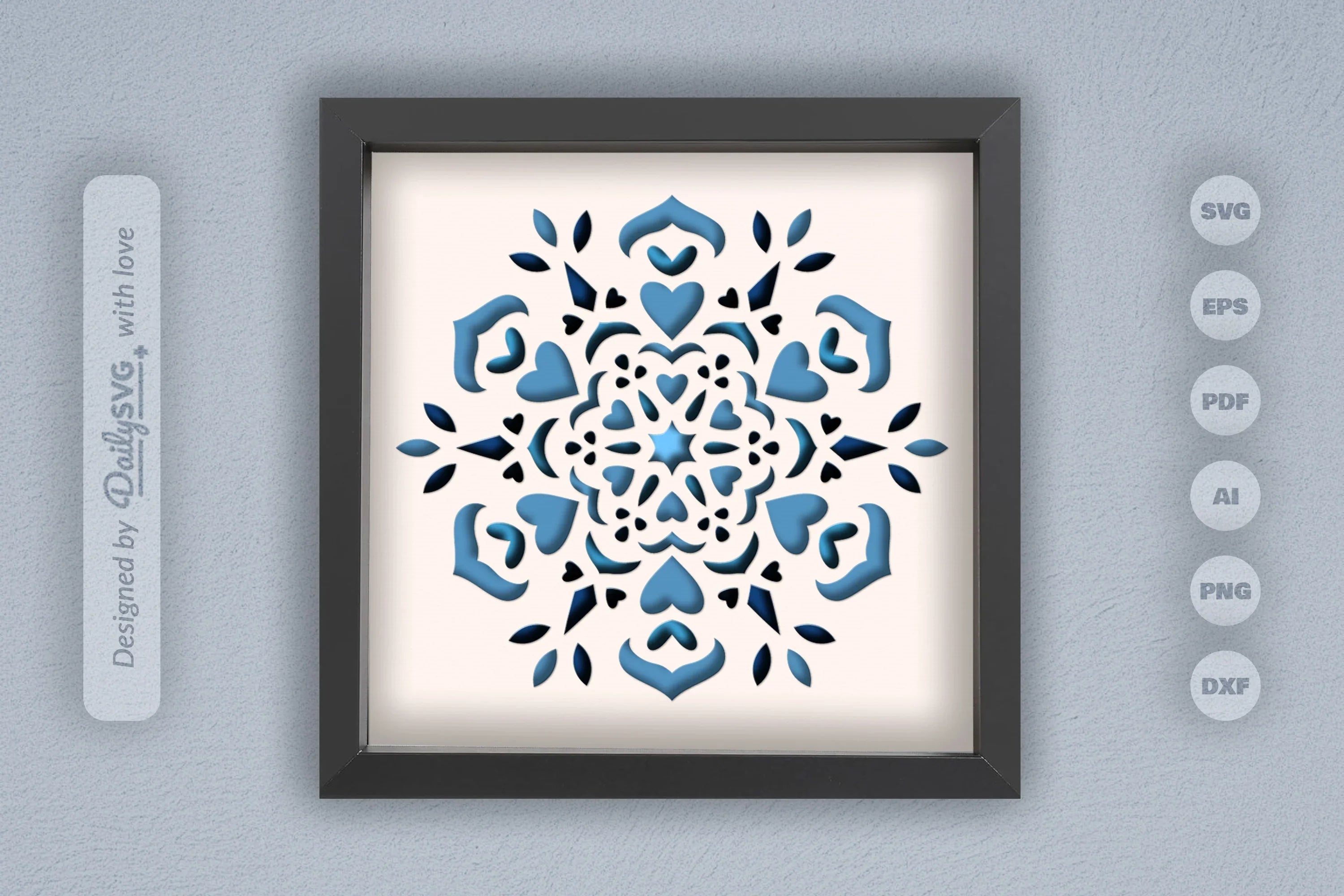 Winter Love Mandala Papercut SVG Bundle 1 - CraftNest - Digital Crafting and Art