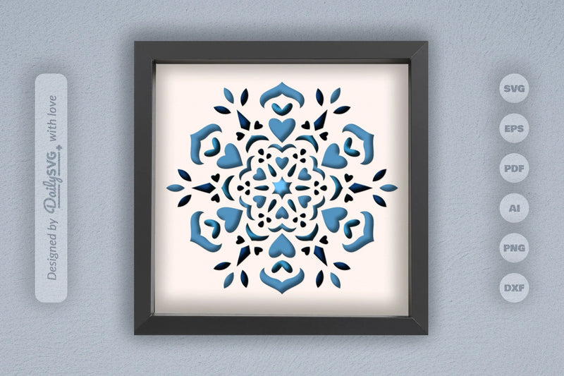 Winter Love Mandala Papercut SVG Bundle 1 - CraftNest - Digital Crafting and Art