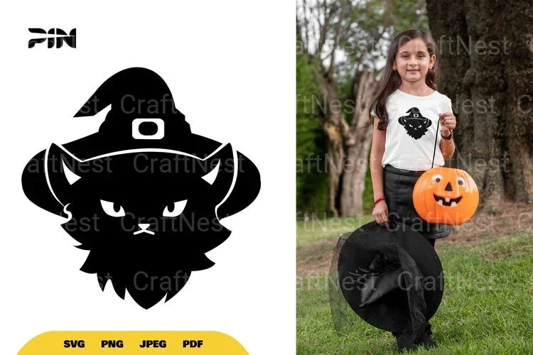 Witch Cat Halloween SVG Bundle - CraftNest - Digital Crafting and Art