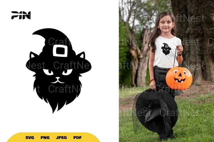 Witch Cat Halloween SVG Bundle - CraftNest - Digital Crafting and Art