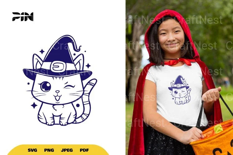 Witch Cat Halloween SVG Bundle - CraftNest - Digital Crafting and Art