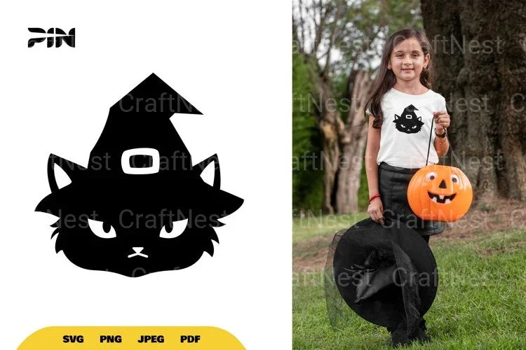 Witch Cat Halloween SVG Bundle - CraftNest - Digital Crafting and Art