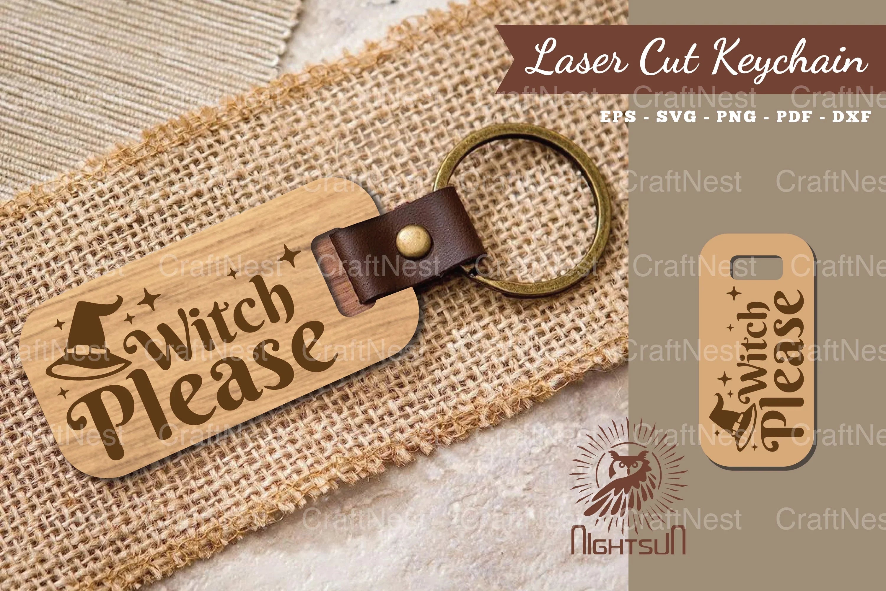 Witch Please Laser Cut Keychain Design - CraftNest - Digital Crafting and Art
