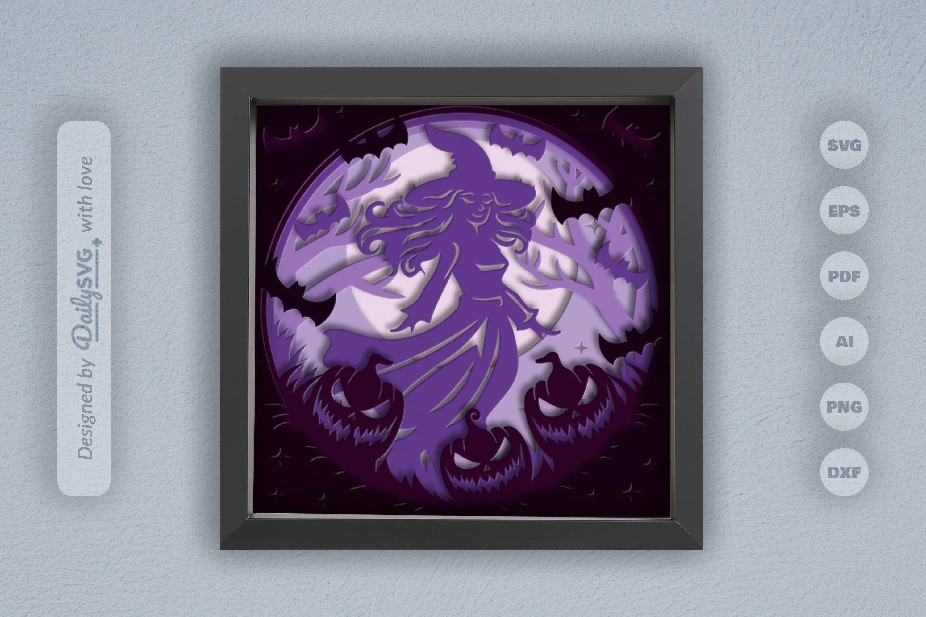 Witch in Halloween Night Papercut SVG Bundle - CraftNest - Digital Crafting and Art