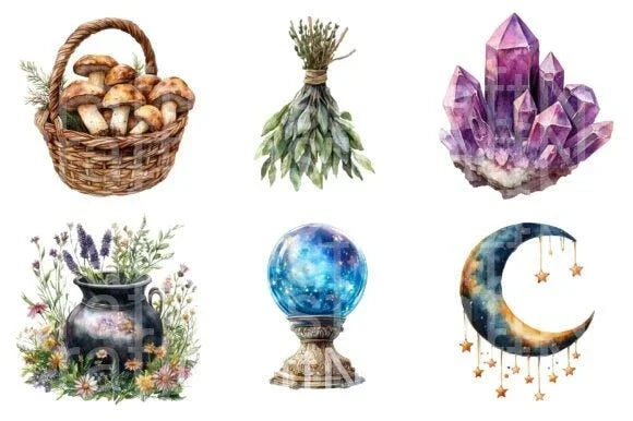 Witchy Cottagecore Clipart Bundle - CraftNest - Digital Crafting and Art