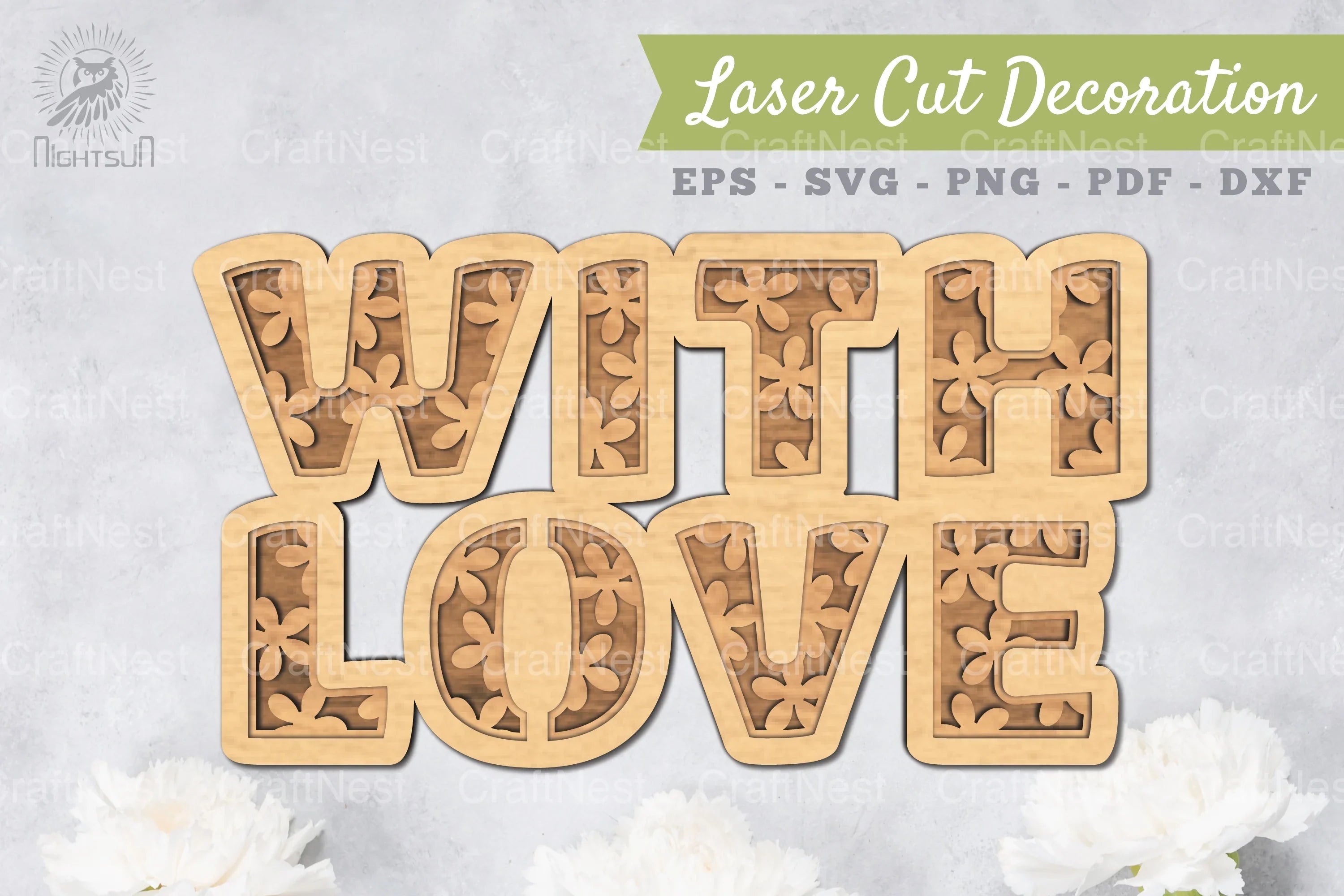 With Love 3D Lasercut Decoration Clipart Bundle - CraftNest - Digital Crafting and Art