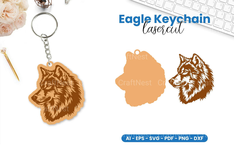 Wolf Keychain Lasercut SVG Bundle - CraftNest - Digital Crafting and Art