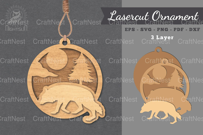 Wolf Laser Cut Ornament SVG Bundle - CraftNest - Digital Crafting and Art