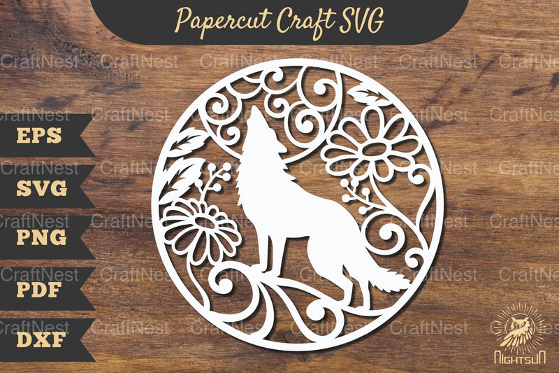 Wolf Papercut Craft SVG Bundle - CraftNest - Digital Crafting and Art