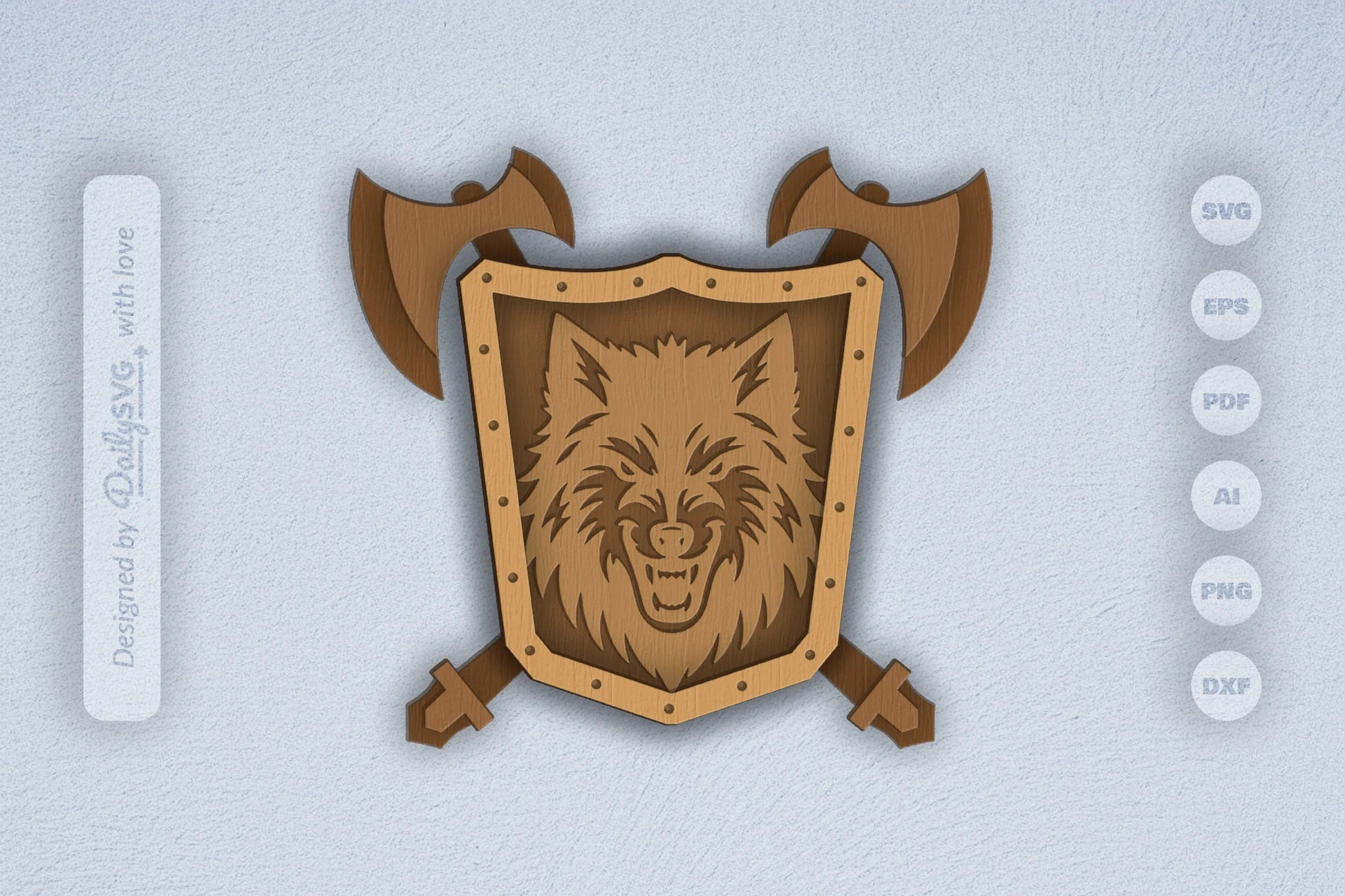 Wolf Shield Laser Cut SVG Bundle - CraftNest - Digital Crafting and Art