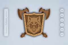 Wolf Shield Laser Cut SVG Bundle - CraftNest - Digital Crafting and Art