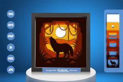 Night Forest Wolf Papercut SVG Bundle - CraftNest - Digital Crafting and Art