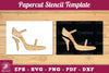 Elegant Woman Heels Papercut Stencil Clipart Bundle