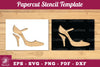 Elegant Woman Heels Papercut Stencil Clipart Bundle