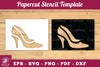 Elegant Woman Heels Papercut Stencil Clipart Bundle