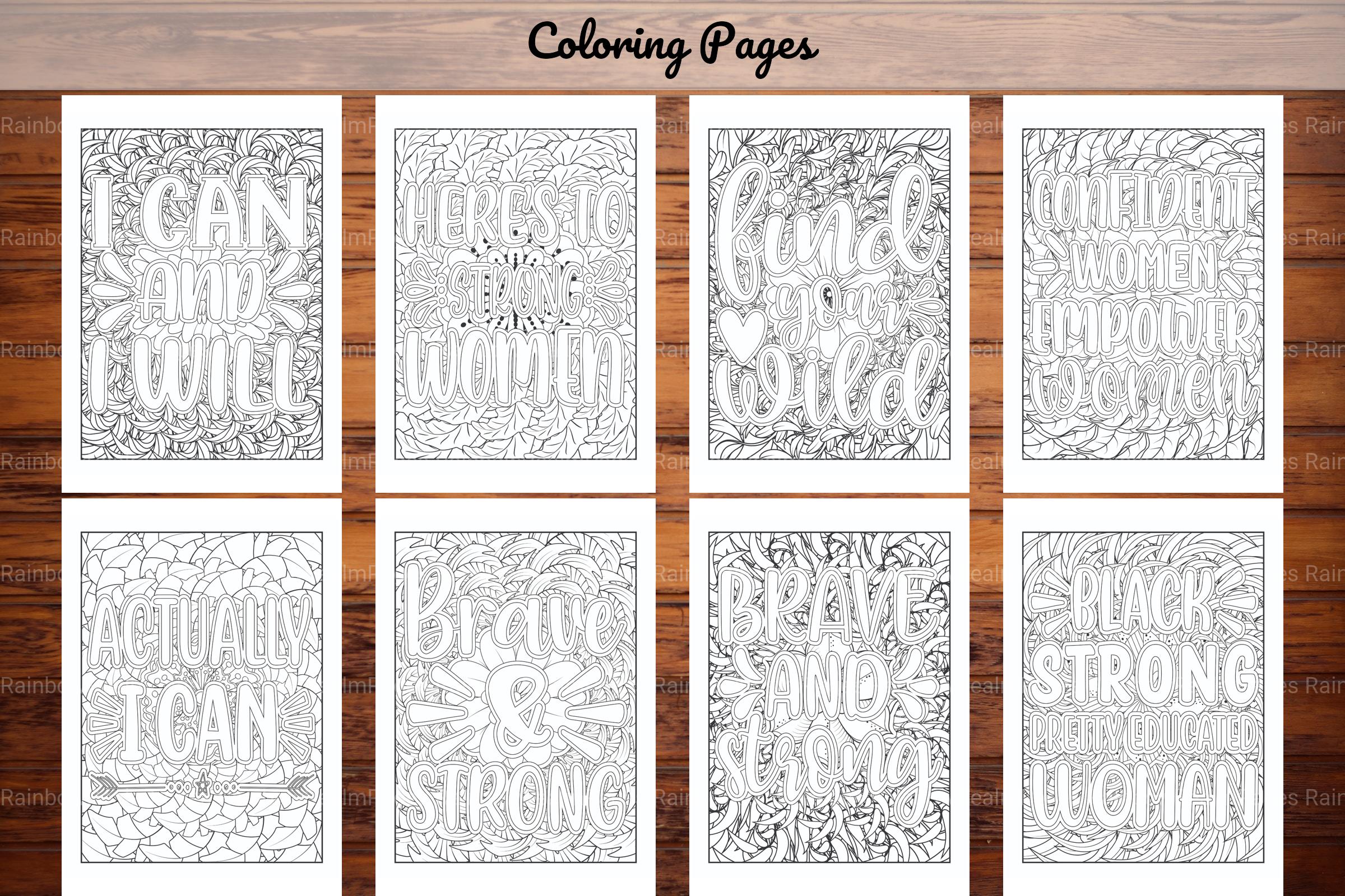 Strong Woman Quotes Coloring Book