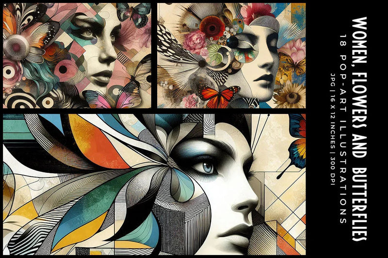 Women, Flowers & Butterflies - CraftNest - Digital Crafting and Art