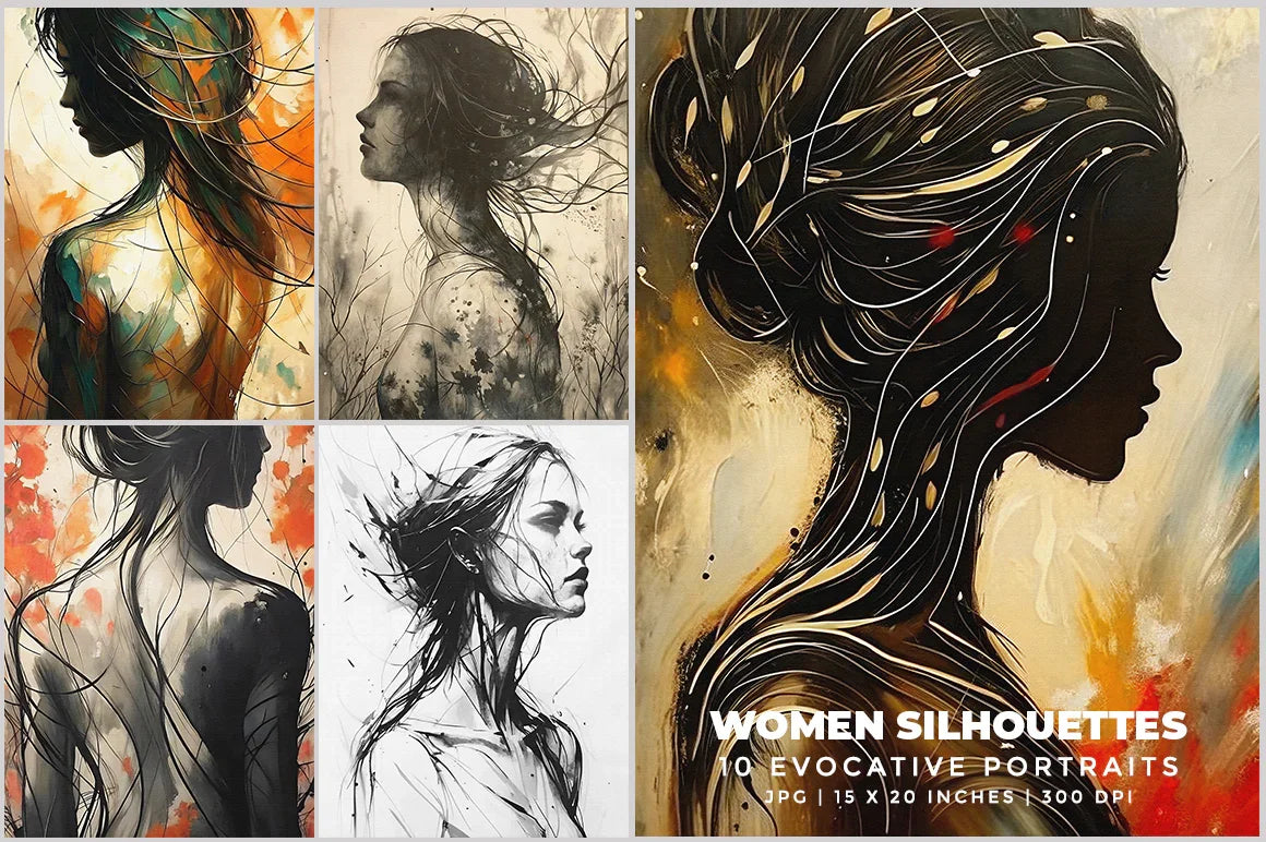 Women Silhouettes - CraftNest - Digital Crafting and Art
