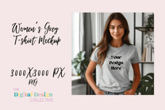 Women's Gildan Sport Grey T-Shirt Mockup - CraftNest - Digital Crafting and Art