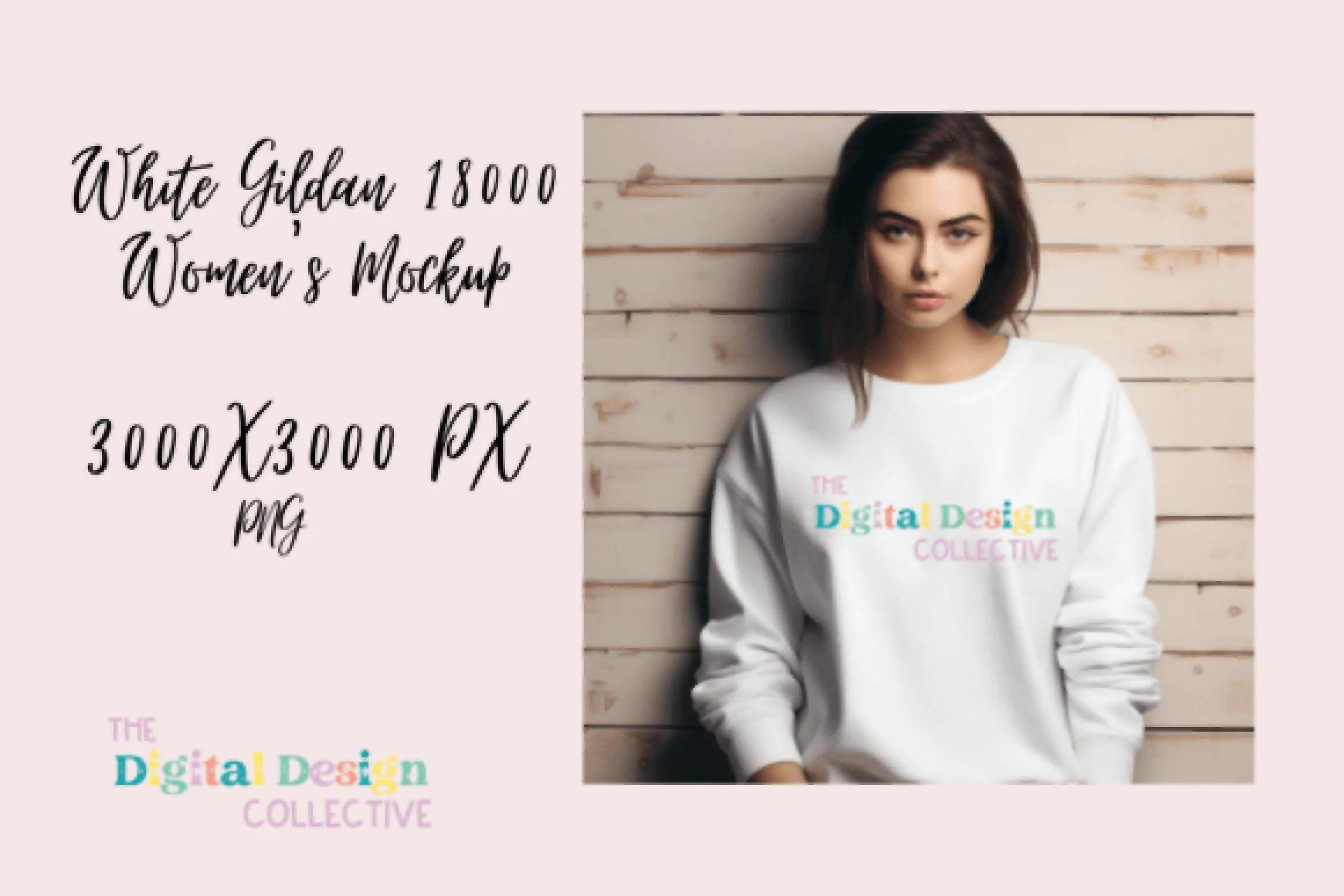 Women's White Gildan Sweater Mockup - CraftNest - Digital Crafting and Art