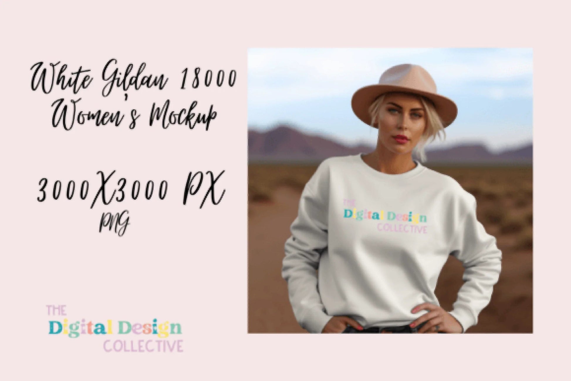 Women's White Gildan Sweater Mockup - CraftNest - Digital Crafting and Art