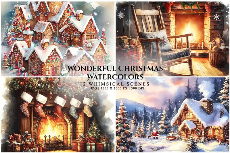 Wonderful Christmas Watercolors - CraftNest - Digital Crafting and Art