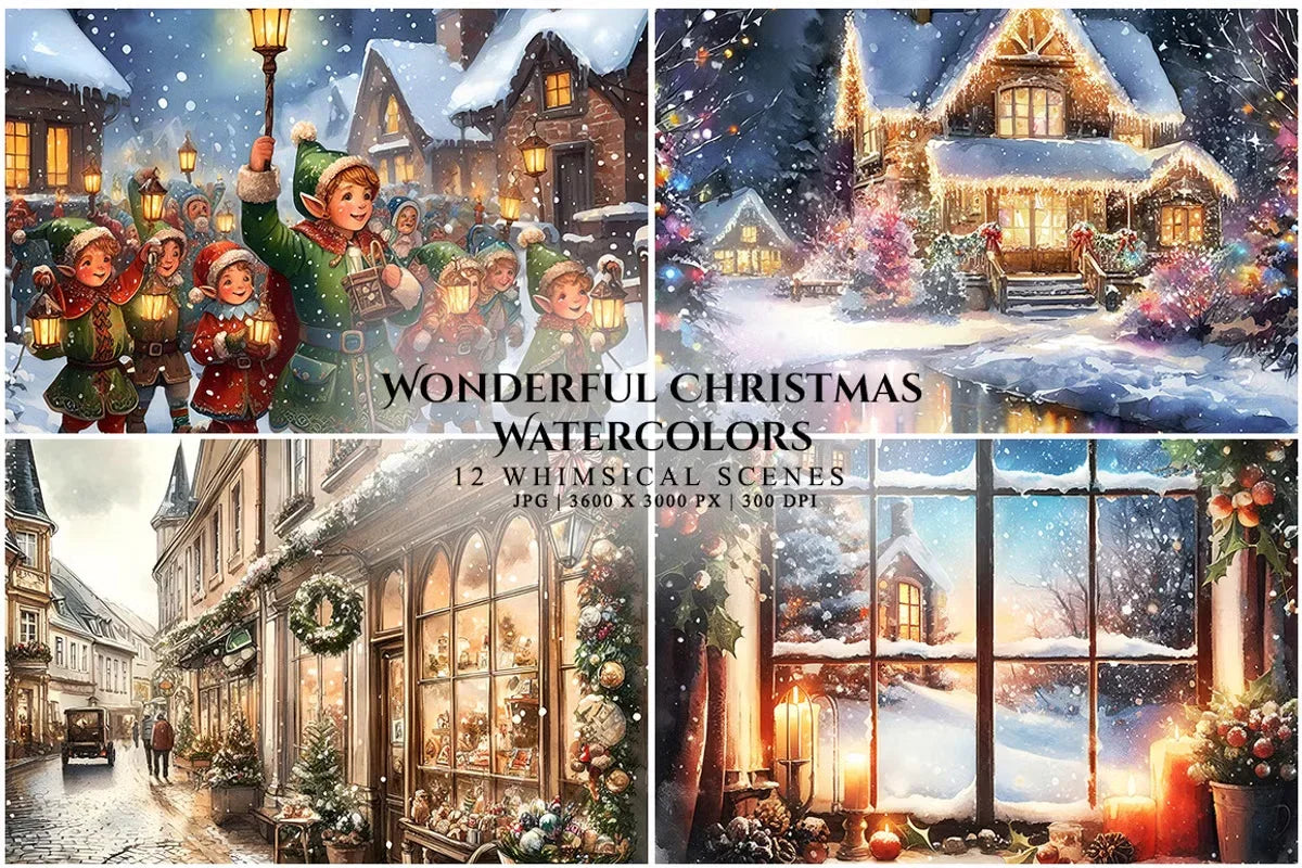 Wonderful Christmas Watercolors - CraftNest - Digital Crafting and Art