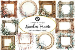Wooden Frame Clipart Bundle 33 - CraftNest - Digital Crafting and Art