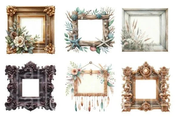 Wooden Frame Clipart Bundle 33 - CraftNest - Digital Crafting and Art