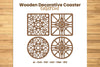 Wooden Decorative Coaster Lasercut SVG Bundle