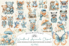 Woodland Animals Clipart Bundle - CraftNest - Digital Crafting and Art