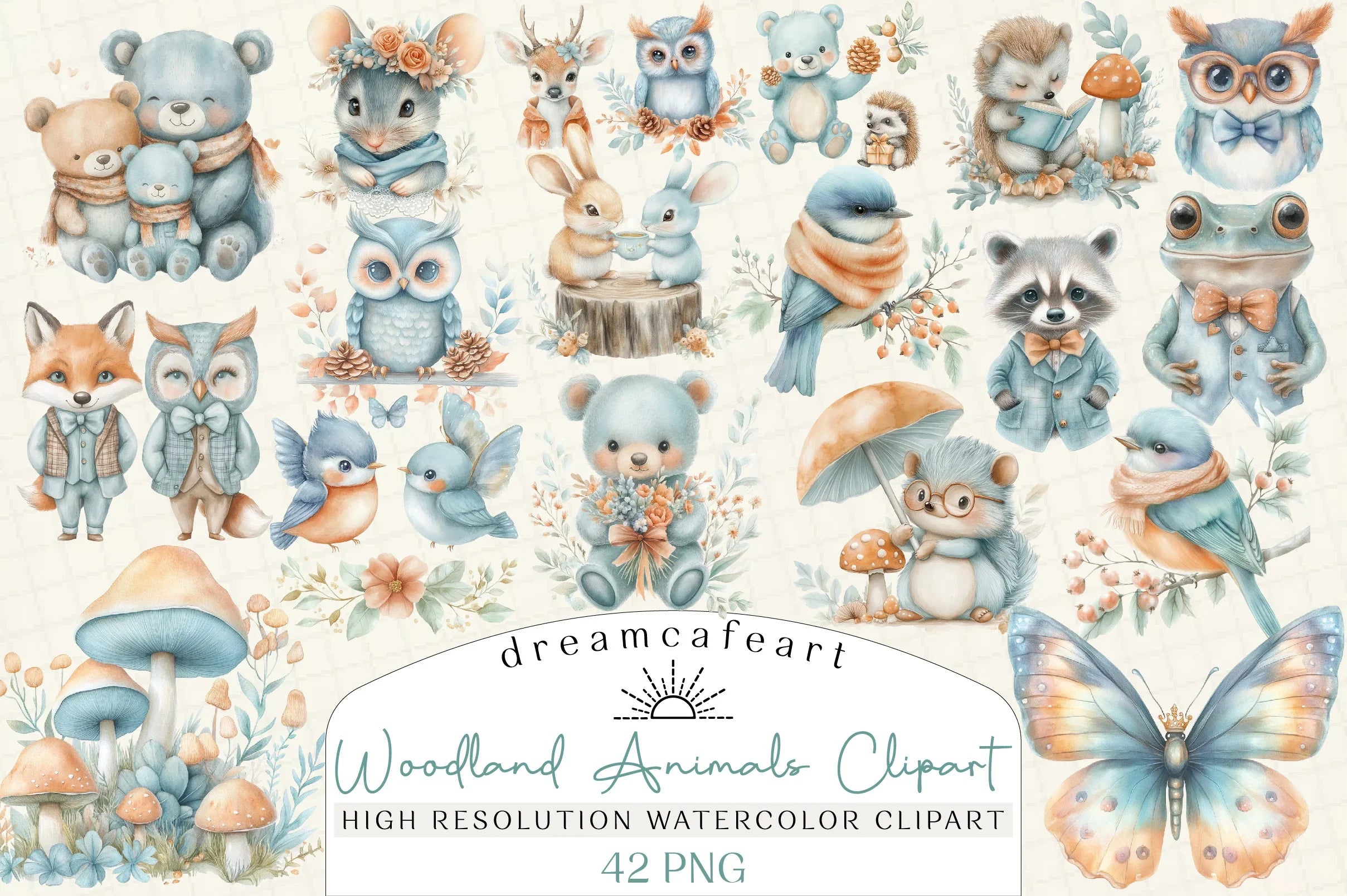 Woodland Animals Clipart Bundle - CraftNest - Digital Crafting and Art