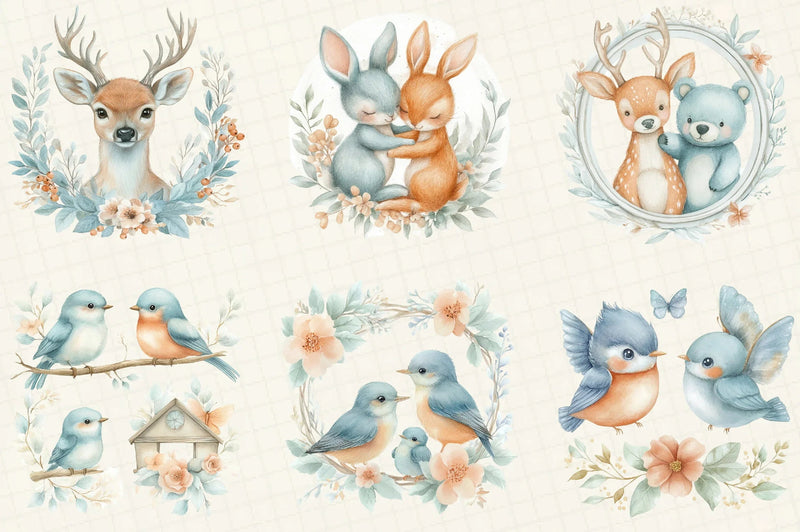 Woodland Animals Clipart Bundle - CraftNest - Digital Crafting and Art