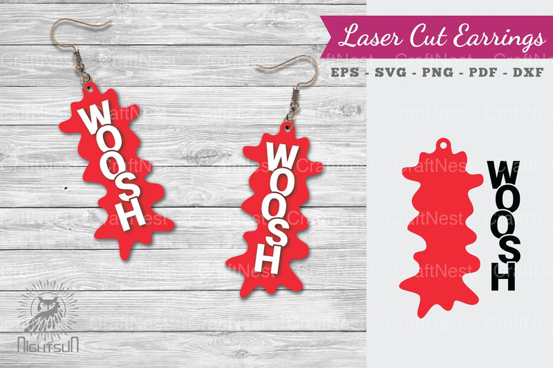 Woosh Laser Cut Earrings SVG Bundle - CraftNest - Digital Crafting and Art