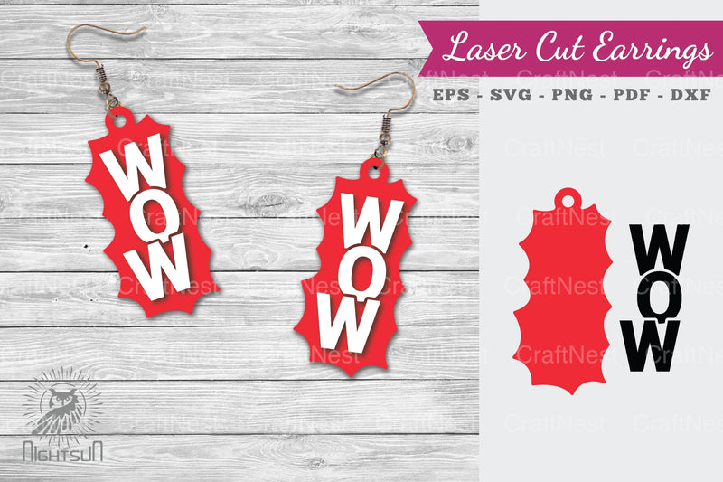 Wow Laser Cut Earrings Design Bundle - CraftNest - Digital Crafting and Art
