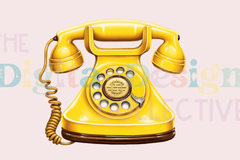 Vintage Yellow Floral Phone Design Clipart Bundle - CraftNest - Digital Crafting and Art