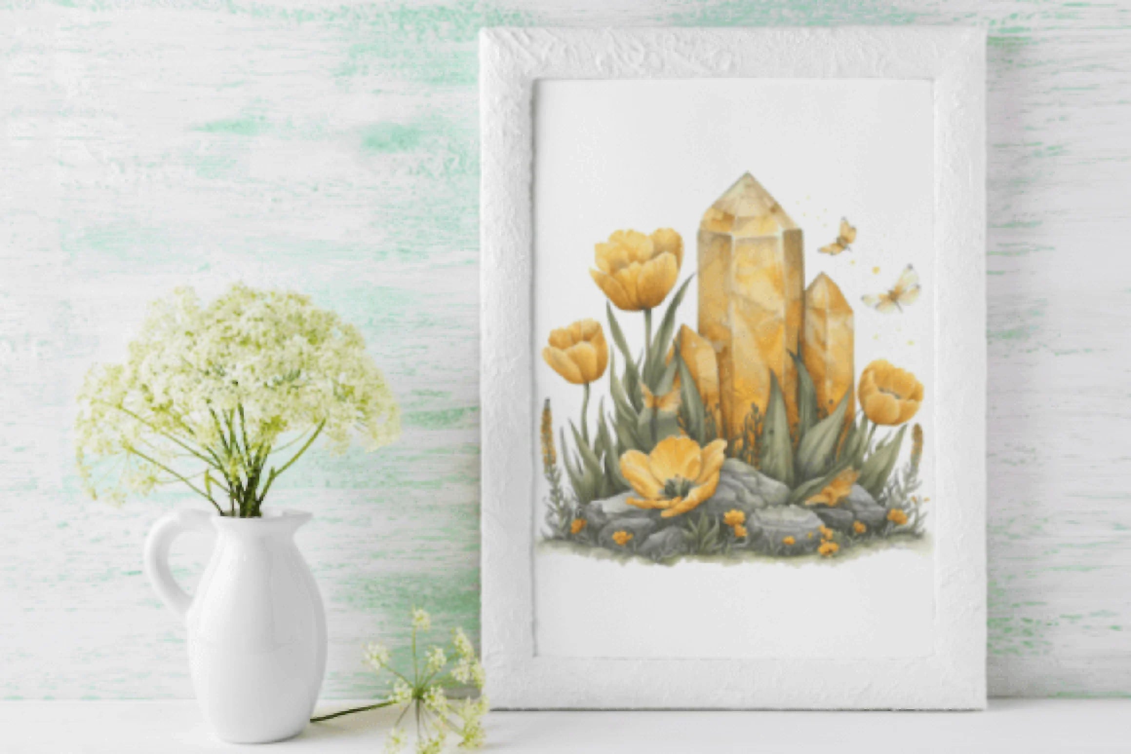 Yellow Tulip Crystal Clipart Bundle - CraftNest - Digital Crafting and Art