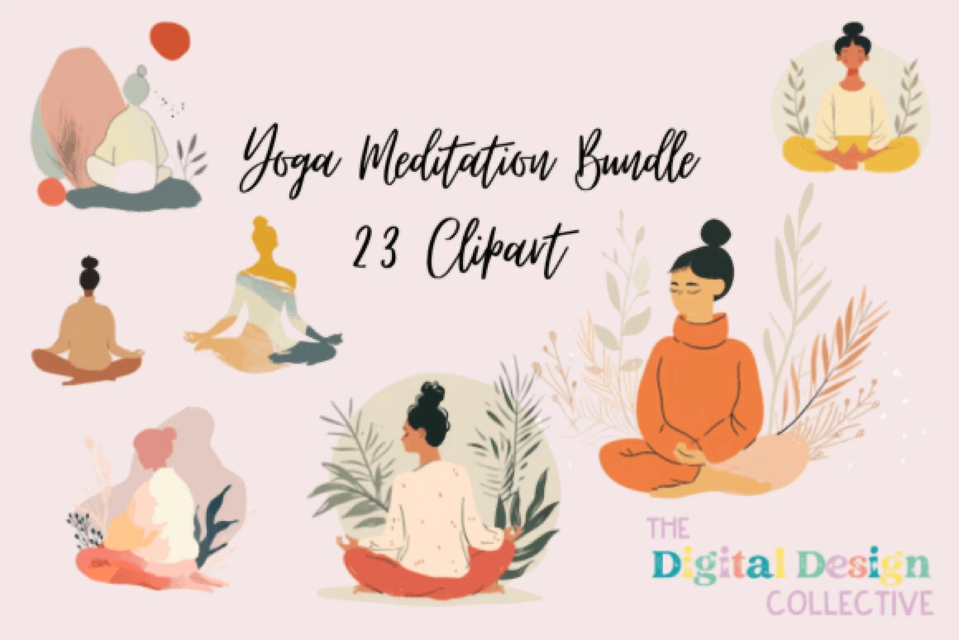 Ultimate Yoga Meditation Art Clipart Bundle - CraftNest - Digital Crafting and Art