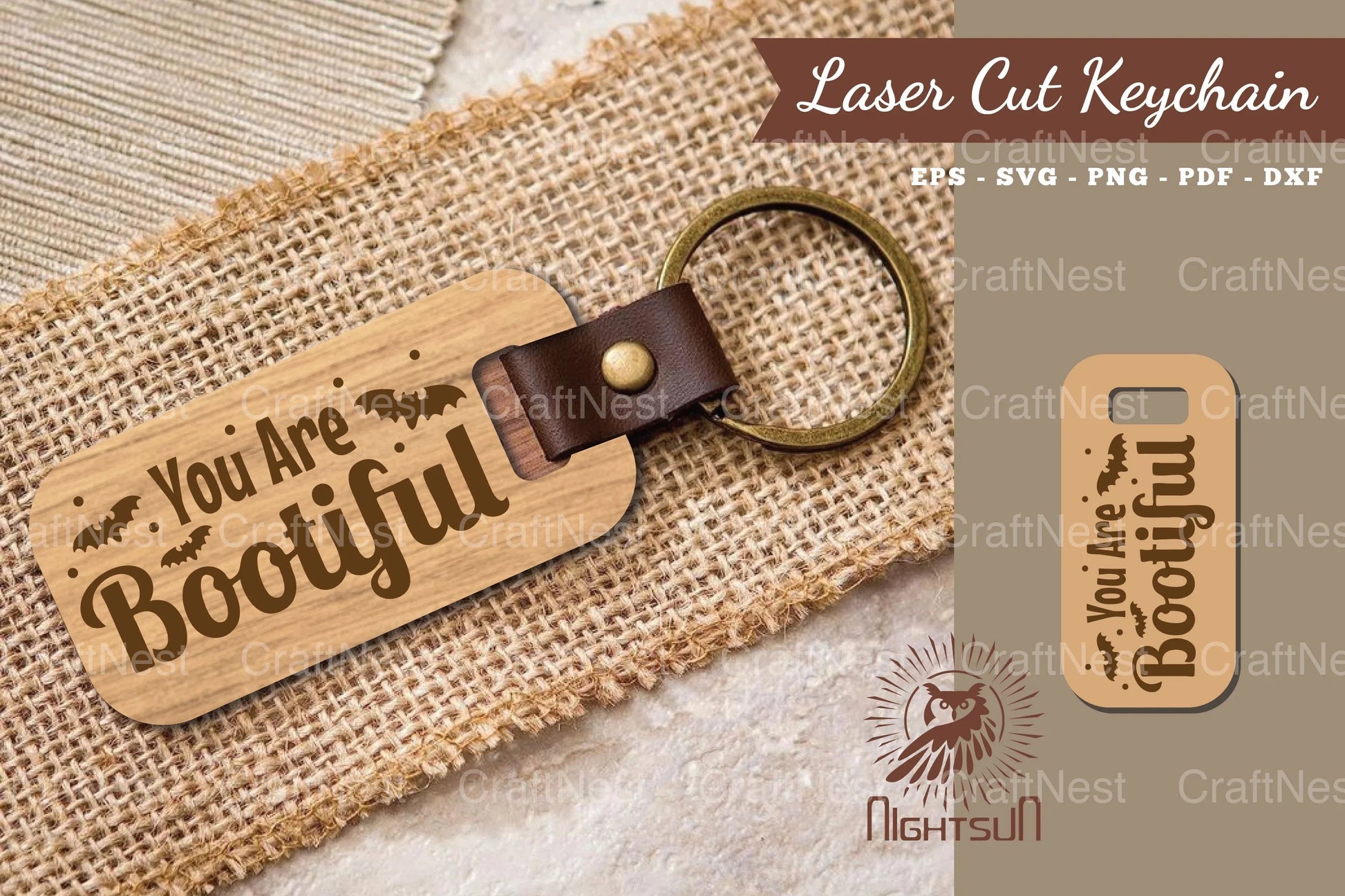 Bootiful Laser Cut Keychain Design - CraftNest - Digital Crafting and Art