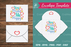 You Make Me Happy Envelope Template Clipart Bundle - CraftNest - Digital Crafting and Art