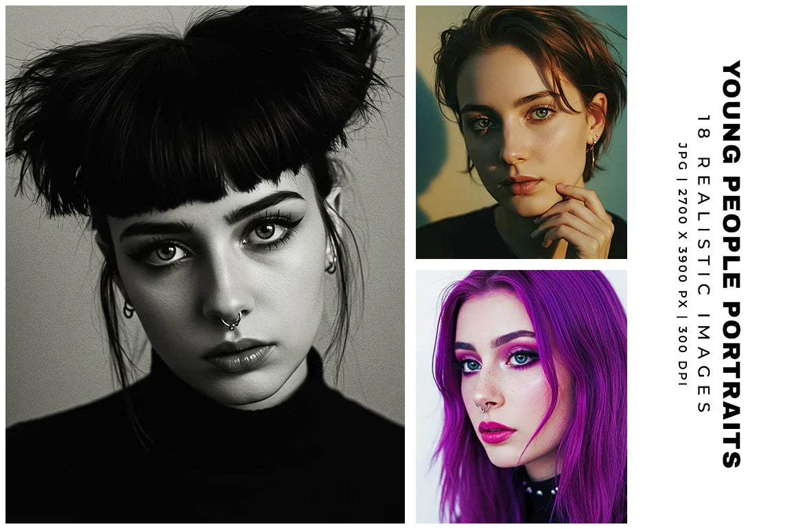 Young People Portraits - Stock Images - CraftNest - Digital Crafting and Art