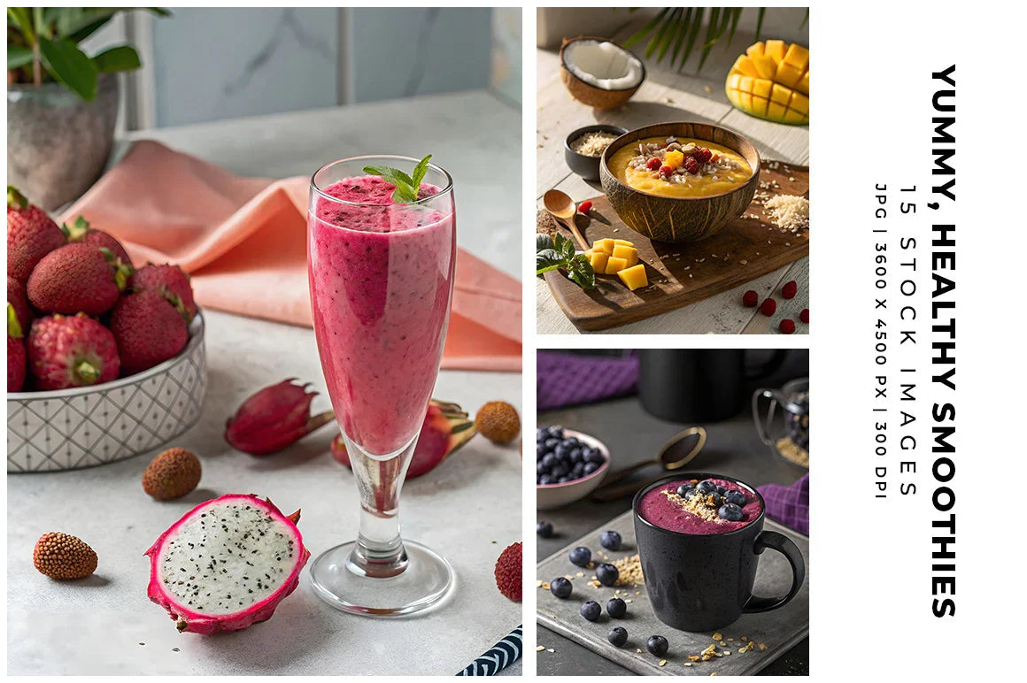 Yummy Healthy Smoothies - Stock Images - CraftNest - Digital Crafting and Art